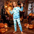 thumbnail image 2 of Matching Halloween Pajamas Set for Whole Family, Breathable Long Sleeve Halloween Family Pajamas with Ghost Pumpkin Print, Fun Family Halloween Pajama Set Party, 2 of 6