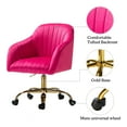 thumbnail image 4 of Velvet Office Desk Chair Makeup Vanity Table Chairs Adjustable Armchair Gold Legs Fushia, 4 of 12