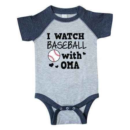 

Inktastic I Watch Baseball with My Oma Gift Baby Boy or Baby Girl Bodysuit