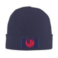 thumbnail image 2 of ZICANCN American Flag Skull Purple Print Knit Beanie Hat, Winter Cap Soft Warm Classic Hats for Men Women, Navy Blue, 2 of 8