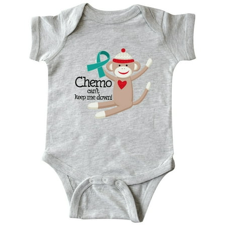 

Inktastic Teal Ribbon Chemo Sock Monkey Gift Baby Boy or Baby Girl Bodysuit