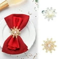 thumbnail image 7 of Gold Snowflake Napkin Ring For Christmas With Gold And Silvery Pearl Hollow Design For Holiday Dinner Party Wedding Table Decor Elegant Alloy Material Festive Touch, 7 of 7