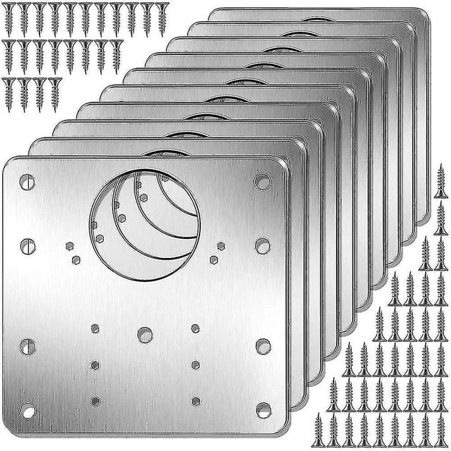10 piezas Kit de placa de reparación de bisagra de armario Placa de montaje de bisagra de puerta de armario de cocina con orificios Fijación plana (xiatian) ZCS