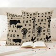 thumbnail image 3 of Retro Farm Pillow Covers 2 Pack Animal Cow Pig Chicken Country Brown Black Mottled Pillowcase Waterproof Outdoor Throw Pillow Cover for Patio Garden Square Cushion 18”x18”, 3 of 9