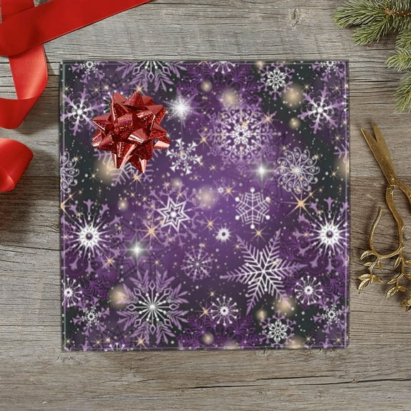 Christmas Wrapping Paper | Premium Holiday Gift Wrap | Purple Snow 58" x 23" (1ā5 Rolls) - 1 Roll