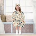 thumbnail image 7 of FORMRS Wearable Blanket Hoodie with Sleeves for Kids Cozy Flannel Sweatshirt, Beige Leaves Plaid, 7 of 7