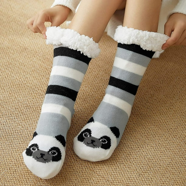 Women's Hotty™ Super Soft Faux Sherpa Lined Slipper Socks with Non-Slip -  Puppy 