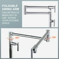 thumbnail image 3 of Pot Filler Faucet for Kitchen Sink, Deck Mount Pot Faucets Over Stove, Solid Brass Folding Pot Filler Faucet, Chrome Kitchen Pot Faucet with Double Joint Swing Arms, 3 of 6