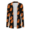 thumbnail image 4 of Wensltd Women's Halloween Cardigan Pumpkin Cat Print Long Sleeve Open Front Outwear Coat Tops, 4 of 6