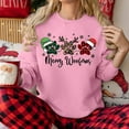 thumbnail image 2 of FYEGRE Christmas Paw Print Snowflake for T-Shirts Christmas Sweatshirt for Women Merry Christmas Shirt Xmas Tree Long Sleeve Vacation Pullover Christian Tops Pink XL, 2 of 2
