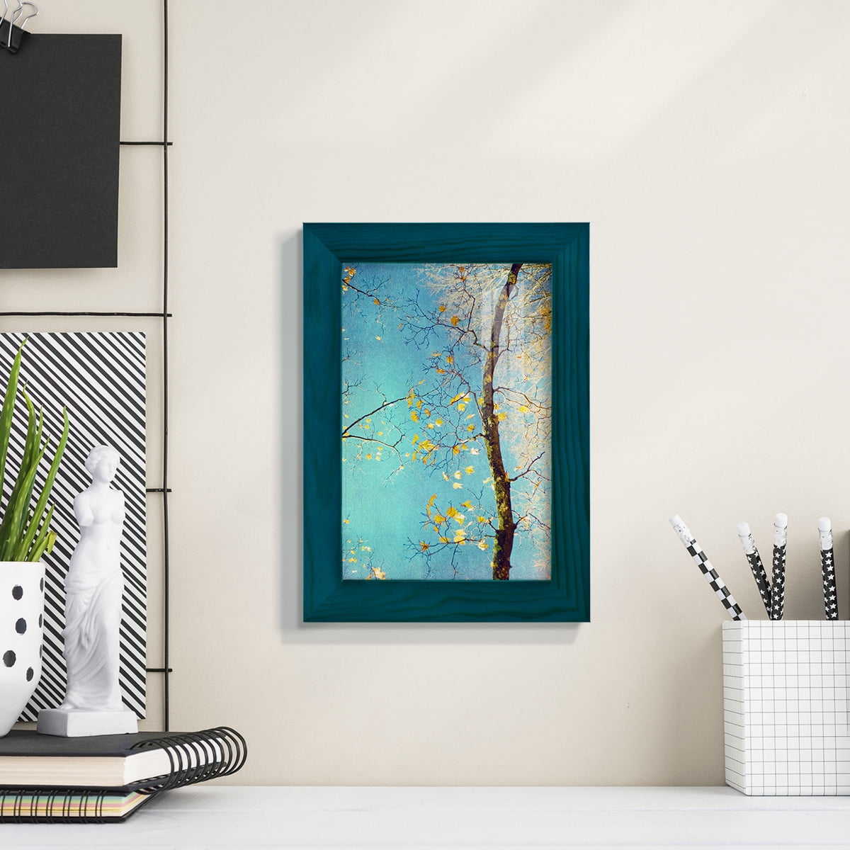 Autumn Tapestry III -Framed Print w/glass-Ocean Blue