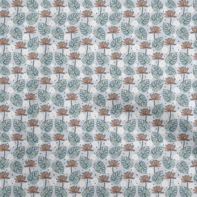 oneOone Rayon Sky Blue Fabric Tropical Sewing Material Print Fabric By The Yard 56 Inch Wide