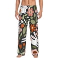 thumbnail image 2 of Picia Rabbits on Floral Mens Soft Woven Cotton Elastic Waistband Sleep Pajama Pant Lounge Sleep Pant With Pockets And Drawstring-X-Large, 2 of 9