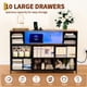 thumbnail image 3 of 10-Cajón Fabric Dresser TV Soporte Con LED Light Y Charging Station Wooden Mejor Open Estanterías Entertainment Almacenamiento Chest Para Bedroom Living Room Hallway Fits 40-55 Pulgadas TVs..., 3 of 8