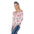 thumbnail image 2 of Blusa Mujer Casual Floreada Hombros descubiertos Manga larga Rosa Palassi 3631, 2 of 7