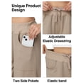 thumbnail image 6 of Pdbokew Women's High Waisted Wide Leg Pants Casual Pants with Adjustable Drawstring Waist Brown M, 6 of 8
