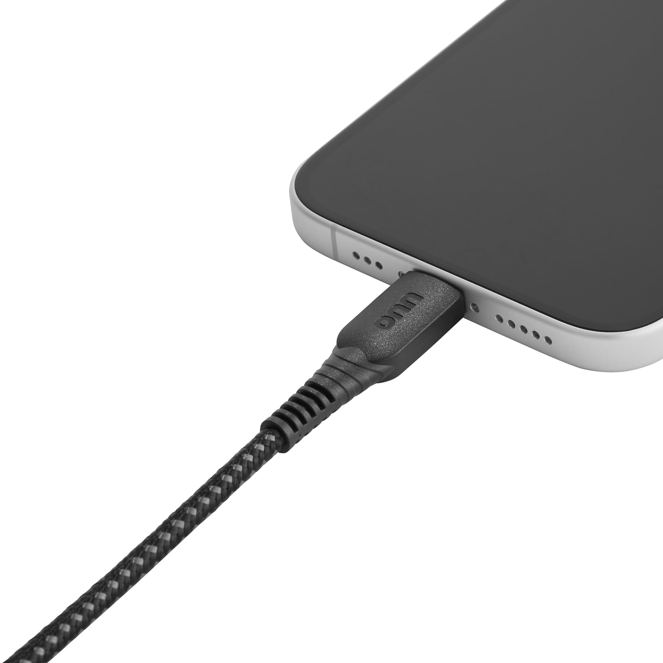(2 pack) onn 6ft USB-C to USB-C Braided Charging Cable, USB-IF Certified, Black - Compatible with iPhone, Samsung, Pixel, iPad Pro