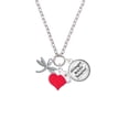 thumbnail image 2 of Delight Jewelry Silvertone Small Dragonfly with Crystal - Red Heart Nurse Strong Zoe Necklace, 2 of 4