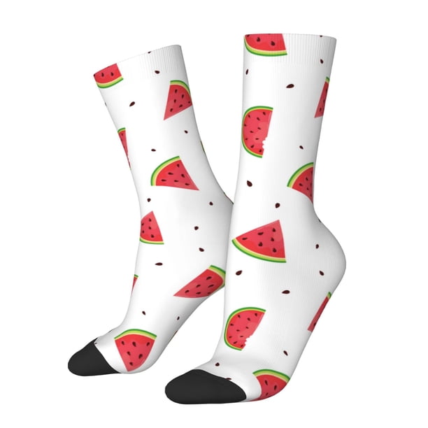 Balery Hand Drawn Watermelon Calcetas Largas con Estampado para Hombre y Mujer – Suaves y Transpirables, Talla Única (US 5-11)
