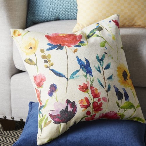 Saro Floral Throw Pillow