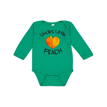

Inktastic Uncle s Little Peach Cute Peach Heart Gift Baby Boy or Baby Girl Long Sleeve Bodysuit