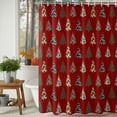 thumbnail image 3 of Shower Curtain 54"W x 78"L Western Christmas Leopard Xmas Tree Red Fabric Shower Curtains Set with Hooks Water Repellent Bathroom Curtains Machine Washable Bathroom Accessories, 3 of 9