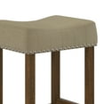 thumbnail image 5 of Nathan James Hylie Nailhead Wood Pub-Height Counter Bar Stool 24" Beige Fabric Cushion Light Brown Finish, 5 of 7
