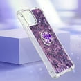 thumbnail image 6 of Glitter Clear Sparkly Bling Case for Samsung Galaxy A04E for Women Girls, Flowing Liquid Quicksand Cover with Diamond Ring Holder Case for Samsung Galaxy F04 /M04 /A04E  Purple, 6 of 7
