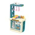 thumbnail image 4 of Juego de cocina de 43 Uds., utensilios de cocina de juguete, juego de rol, comida de imitación y juego de cocina para regalo de restaurante interior azul, 4 of 8