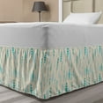 thumbnail image 1 of Feathers Bed Skirt, Resemblance Freedom Horizontal Layout Delicate and Ethnic, Elastic Bedskirt Dust Ruffle Wrap Around for Bedding Decor, 4 Sizes, Turquoise Pale Sky Blue, by Ambesonne, 1 of 2