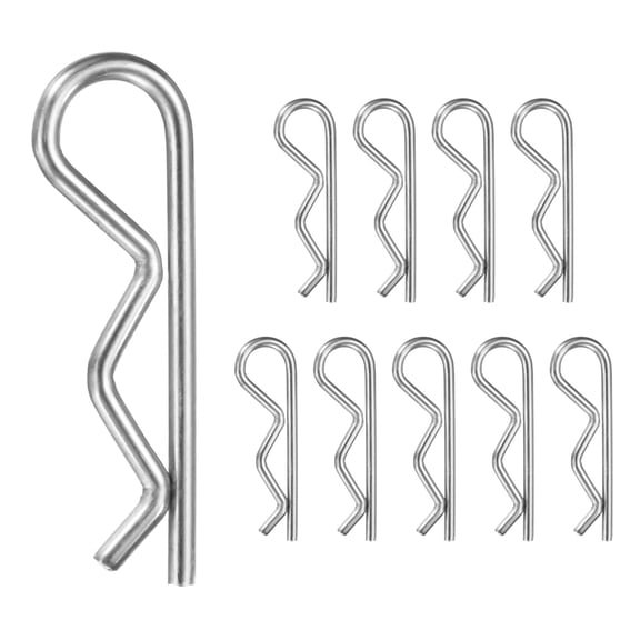 Uxcell 10-Pack R-Shaped Cotter Pin, M2.5x45mm Stainless Steel Hairpin Hardware Spring R Clips Heavy Retainer Pins