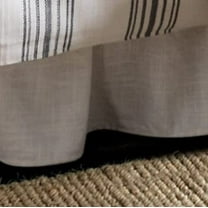 HiEnd Accents Gathered Linen Bed Skirt, White, Super Queen Size, Western, Modern, Farmhouse Style Luxury Bedding Super Queen White