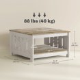 thumbnail image 3 of HOMCOM Table Basse Style Ferme avec Tablette de Rangement Chêne Vieilli et Brun, 3 of 10