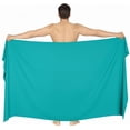 thumbnail image 5 of HAPPY BAY Men's Bath Trunk Holiday Sarong Pareo Beach Wrap One Size Shamrock Green, Solid Summer Vacation Party, 5 of 5