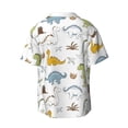 thumbnail image 2 of Xecao offers the Dinosaur for Men's Casual Short-sleeved Shirt, a button-up collared shirt with a pocket, perfect for beach vacations and yacht travel in the 4X-Large size., 2 of 7