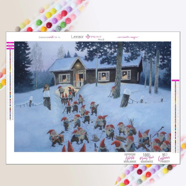 Pintura de diamante artesanal, ambiente de vacaciones de mosaico de punto de cruz, enano de Santa Claus animado, decoración del hogar, regalo pensativo para Navidad
