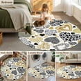 thumbnail image 6 of Valentine's Day Washable Round Area Rug 4 ft, Abstract Black Gold Roses Water Drops Love Heart, Soft Non Slip Rugs Stain Repellent Indoor Felt Carpet for Living Dining Room Bedroom Home Office, 6 of 9