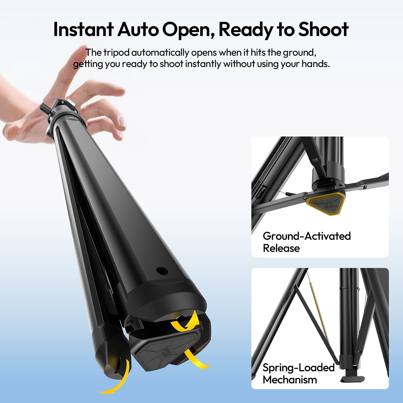 Ulanzi MT93 Camera Tripod with Auto Open Legs, 62" Adjustable Tripod with 360° Ball Head & Quick Release for DSLR, Mirrorless, Video & Lighting