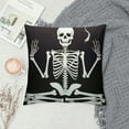 thumbnail image 2 of Shangniulu Skull Yoga Throw Pillow Covers Meditating Skeleton Square Pillowcases Cushion Cover for Room Sofa Chair Bed Home Decor, 2 of 5