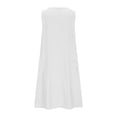 thumbnail image 4 of Women Cotton Linen Tank Dress 2025 Comfy Crew Neck Sleeveless Summer Casual Flowy Midi Dresses with Pockets, 4 of 5