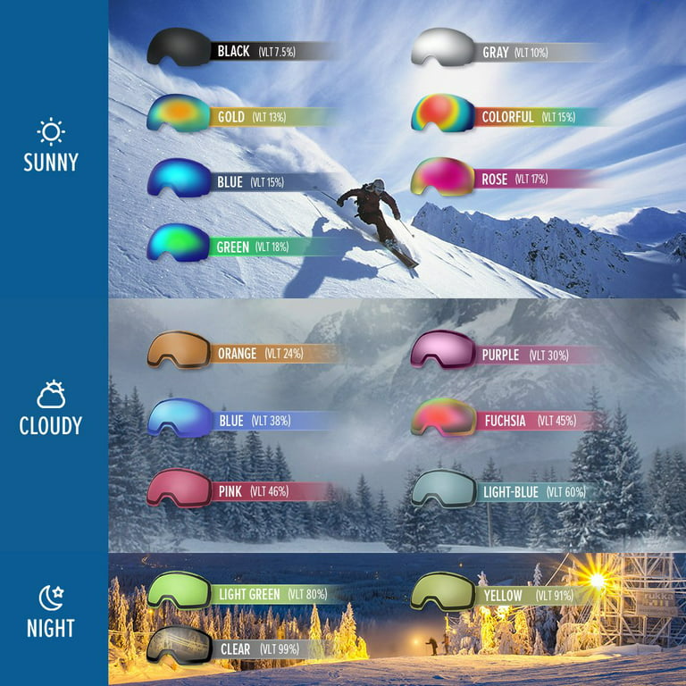 OutdoorMaster Owl Masque Ski enfant OTG,protection 100% UV,masque Snowboard  antibuée(cadre noir+VLT 15% revo Color) : : Sports et Loisirs