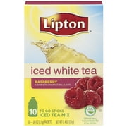 Lipton White Tea To Go Raspberry Sugar Free Iced Tea Mix, 10ct