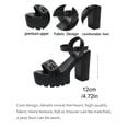 thumbnail image 7 of HEWUQI Platform Sandals for Women Solid Color Wedge Open Toe Block Heels Adjustable Ankle Strap Slip on Dressy Chunky Trendy Summer Walking Shoes Black Size 8.5, 7 of 7