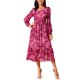 thumbnail image 1 of INSPIRE CHIC Vestidos de Chifón para Mujeres con Mangas Largas Semi Transparentes con Volantes y Capas, Vestido Bohemio Floral con Bolsillo, Rojo Rosa S, 1 of 6