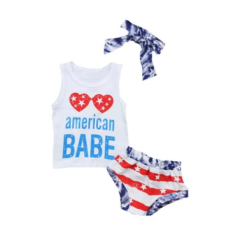 

Fesfesfes Summer Boys Girls Independence Day Vest Sleeveless Glasses Letter Top Kid Set