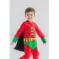 thumbnail image 3 of DC Comics Robin Toddler Boys Zip Up Cosplay Costume Coverall and Cape 3T, 3 of 5