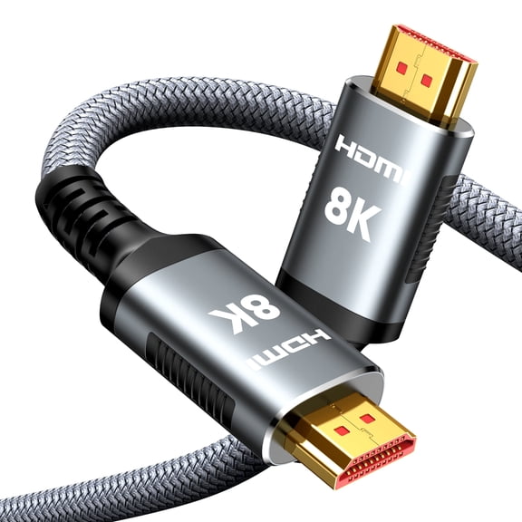 Snowkids Grey 8K HDMI Cable 25ft Extra Long, Ultra High Speed HDMI 2.1 Cord, 48Gbps, 8K@60Hz, 4K@120Hz Gaming, HDR for PS5, Xbox, TV