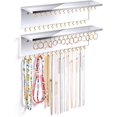 thumbnail image 1 of 2 Pieces Clear Acrylic Jewelry Organizer Wall Mounted with 60 Hooks, Hanging Jewelry Organizer Holder Display for Hanging Rings, Earrings, Necklace Holder, 1 of 8