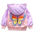 thumbnail image 3 of GYRATEDREAM Girls Hooded Lightweight Windbreaker Zip Hooded Jackets Autumn Long Sleeve Windproof Outwear, 3 of 9
