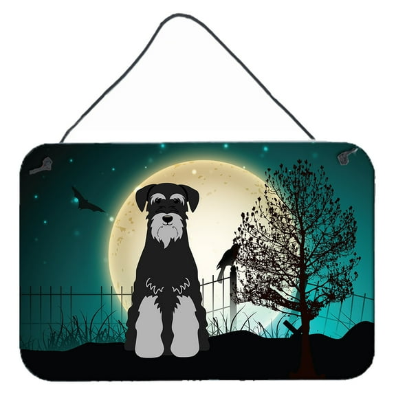 Carolines Treasures BB2224DS812 Halloween Scary Standard Schnauzer Black Grey Wall or Door Hanging Prints  8x12